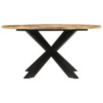 Table à dîner Ø150x76 cm bois de manguier massif brut – Image 2