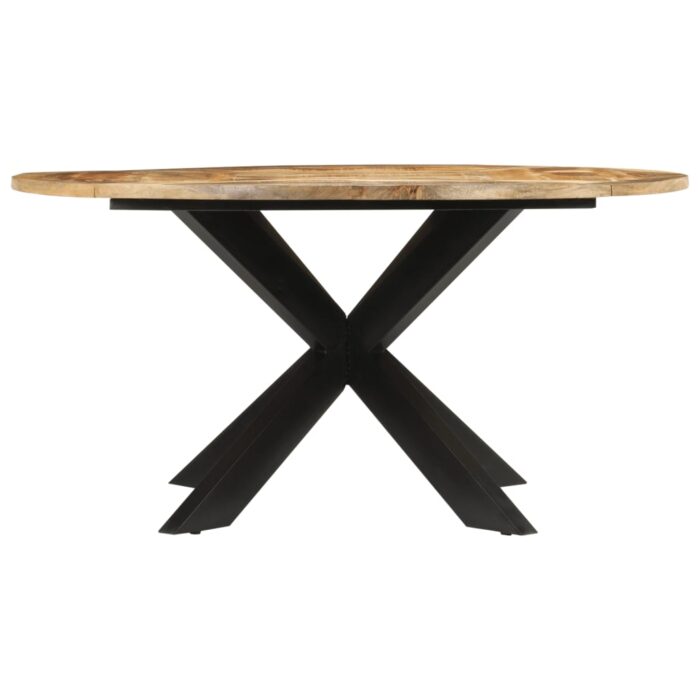 Table à dîner Ø150x76 cm bois de manguier massif brut – Image 2
