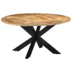 Table à dîner Ø150x76 cm bois de manguier massif brut – Image 8