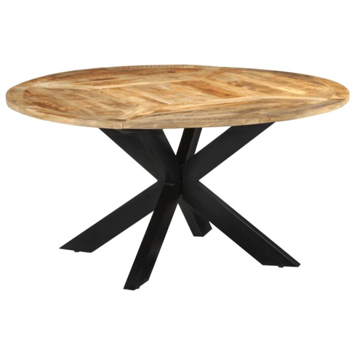Table à dîner Ø150x76 cm bois de manguier massif brut – Image 8