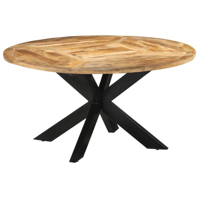 Table à dîner Ø150x76 cm bois de manguier massif brut – Image 9