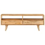 Meuble TV 110x30x41 cm bois massif de manguier – Image 2