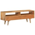 Meuble TV 110x30x41 cm bois massif de manguier – Image 3