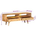 Meuble TV 110x30x41 cm bois massif de manguier – Image 9