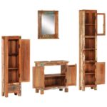 Ensemble de meubles de salle de bain 4 pcs bois massif récupéré – Image 2
