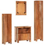 Ensemble de meubles de salle de bain 4 pcs bois massif récupéré – Image 3