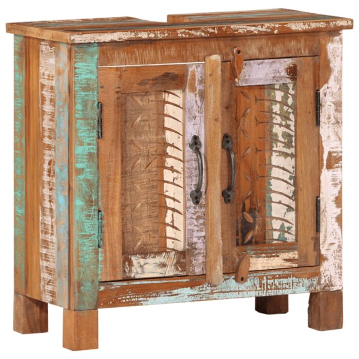 Ensemble de meubles de salle de bain 4 pcs bois massif récupéré – Image 5