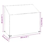 Housse de banc de jardin 8 œillets 160x70x70/88 cm polyéthylène – Image 8