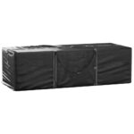 Sac de rangement pour coussins de jardin noir 135x40x55 cm PE
