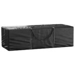 Sac de rangement pour coussins de jardin noir 135x40x55 cm PE – Image 3