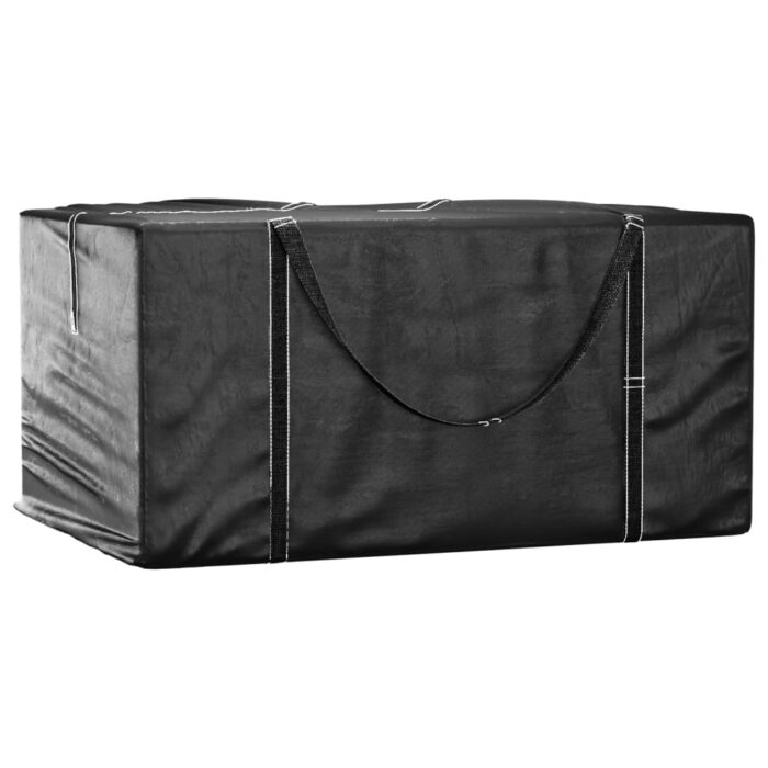 Sac de rangement pour coussins de jardin noir 150x75x75 cm PE – Image 1