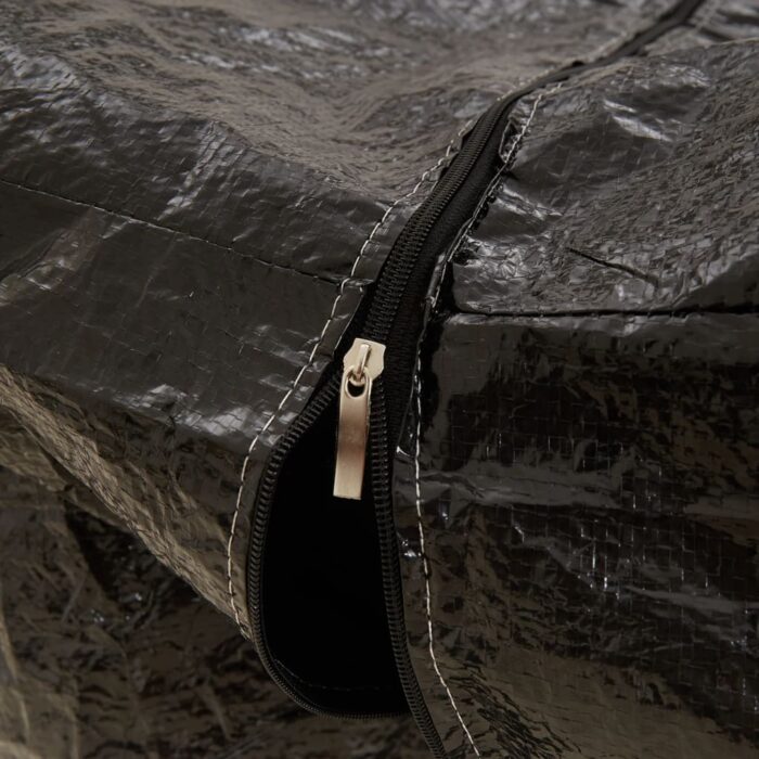 Sac de rangement pour coussins de jardin noir 150x75x75 cm PE – Image 5