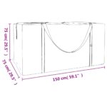 Sac de rangement pour coussins de jardin noir 150x75x75 cm PE – Image 7