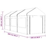 Belvédère avec toit blanc 6,69x2,28x2,69 m polyéthylène – Image 6