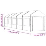 Belvédère avec toit blanc 11,15x2,28x2,69 m polyéthylène – Image 6