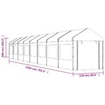 Belvédère avec toit blanc 17,84x2,28x2,69 m polyéthylène – Image 6