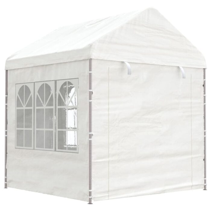 Belvédère avec toit blanc 20,07x2,28x2,69 m polyéthylène – Image 2
