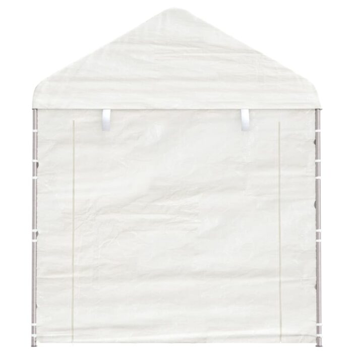 Belvédère avec toit blanc 20,07x2,28x2,69 m polyéthylène – Image 3