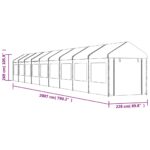 Belvédère avec toit blanc 20,07x2,28x2,69 m polyéthylène – Image 6