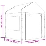 Belvédère avec toit blanc 20,07x2,28x2,69 m polyéthylène – Image 7