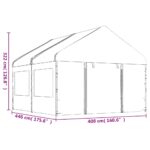 Belvédère avec toit blanc 4,46x4,08x3,22 m polyéthylène – Image 6