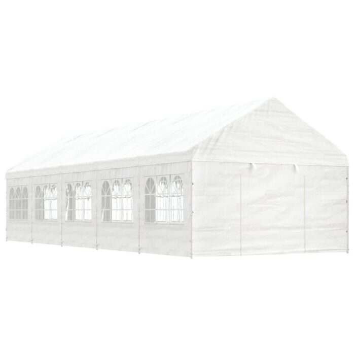 Belvédère avec toit blanc 11,15x4,08x3,22 m polyéthylène – Image 1