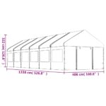 Belvédère avec toit blanc 13,38x4,08x3,22 m polyéthylène – Image 6