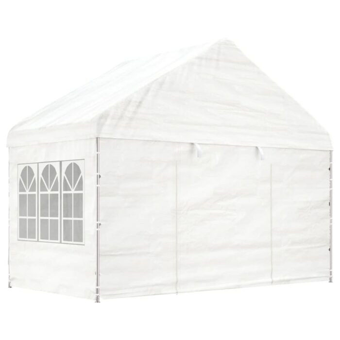 Belvédère avec toit blanc 15,61x4,08x3,22 m polyéthylène – Image 2