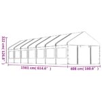 Belvédère avec toit blanc 15,61x4,08x3,22 m polyéthylène – Image 6