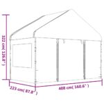 Belvédère avec toit blanc 15,61x4,08x3,22 m polyéthylène – Image 7