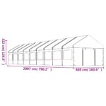 Belvédère avec toit blanc 20,07x4,08x3,22 m polyéthylène – Image 6