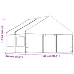 Belvédère avec toit blanc 4,46x5,88x3,75 m polyéthylène – Image 7