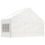 Belvédère avec toit blanc 6,69x5,88x3,75 m polyéthylène – Image 2
