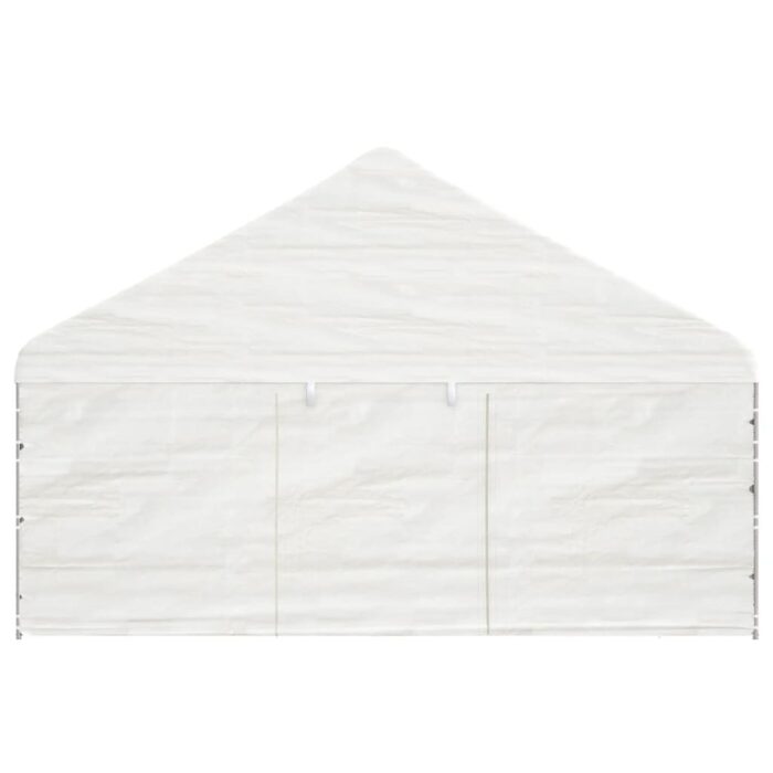 Belvédère avec toit blanc 6,69x5,88x3,75 m polyéthylène – Image 4