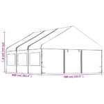 Belvédère avec toit blanc 6,69x5,88x3,75 m polyéthylène – Image 7