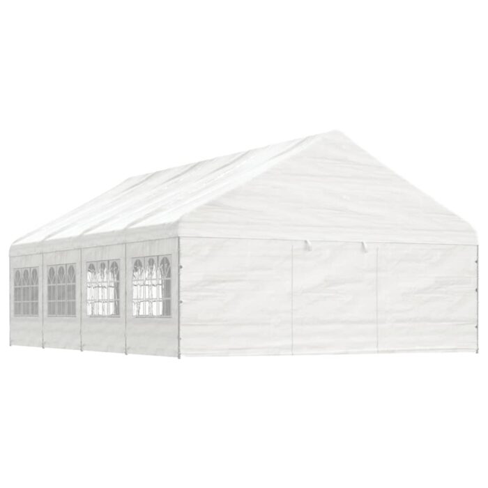 Belvédère avec toit blanc 8,92x5,88x3,75 m polyéthylène – Image 1