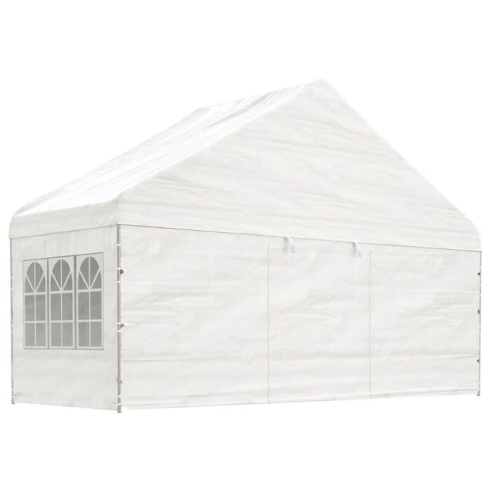 Belvédère avec toit blanc 8,92x5,88x3,75 m polyéthylène – Image 2