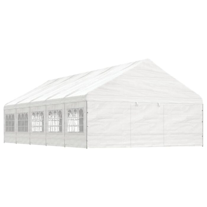 Belvédère avec toit blanc 11,15x5,88x3,75 m polyéthylène – Image 1