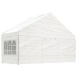 Belvédère avec toit blanc 11,15x5,88x3,75 m polyéthylène – Image 2