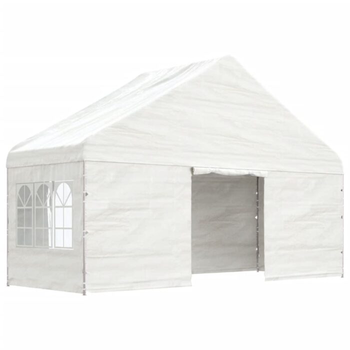 Belvédère avec toit blanc 11,15x5,88x3,75 m polyéthylène – Image 3