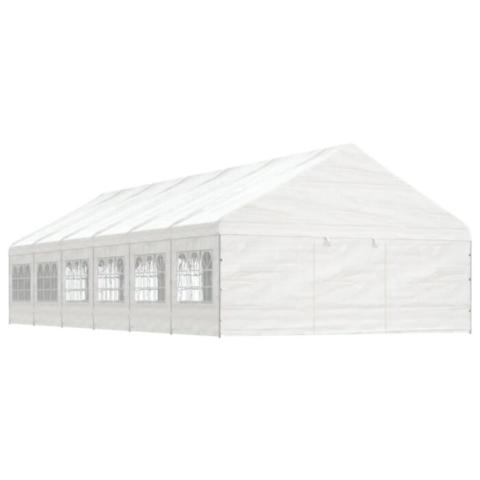 Belvédère avec toit blanc 13,38x5,88x3,75 m polyéthylène – Image 1
