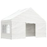 Belvédère avec toit blanc 13,38x5,88x3,75 m polyéthylène – Image 3