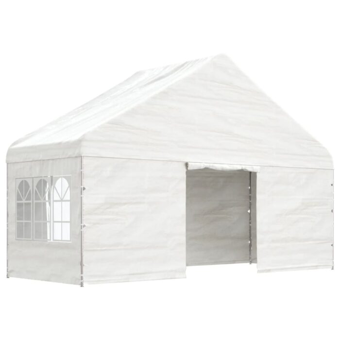 Belvédère avec toit blanc 13,38x5,88x3,75 m polyéthylène – Image 3