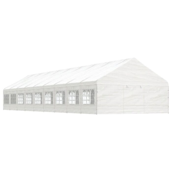 Belvédère avec toit blanc 20,07x5,88x3,75 m polyéthylène – Image 1