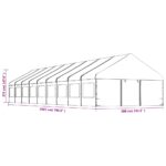 Belvédère avec toit blanc 20,07x5,88x3,75 m polyéthylène – Image 7