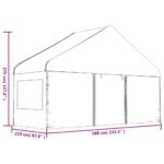 Belvédère avec toit blanc 20,07x5,88x3,75 m polyéthylène – Image 8