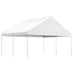 Belvédère avec toit blanc 4,46x5,88x3,75 m polyéthylène