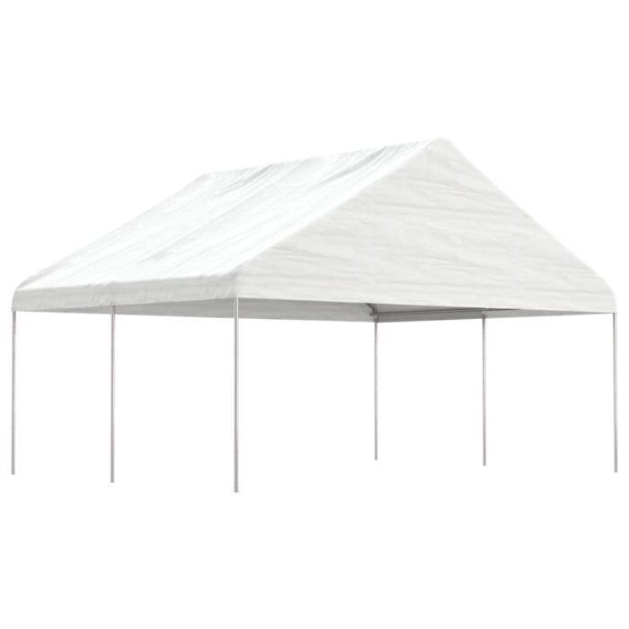 Belvédère avec toit blanc 4,46x5,88x3,75 m polyéthylène – Image 1