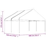 Belvédère avec toit blanc 4,46x5,88x3,75 m polyéthylène – Image 4