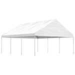 Belvédère avec toit blanc 6,69x5,88x3,75 m polyéthylène